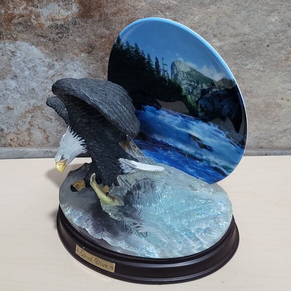 Bradford Exchange Decorative 3 D Plate Flying Eagle    Figurine Speed Dive Force - Picture 8 of 12